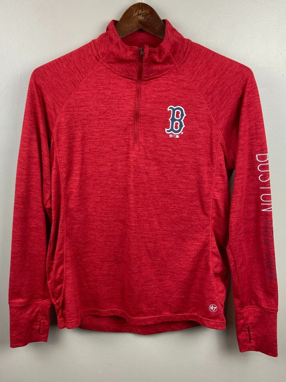 '47 Brand Boston Red Sox Quarter Zip Lightweight Pullover Size Small in Red